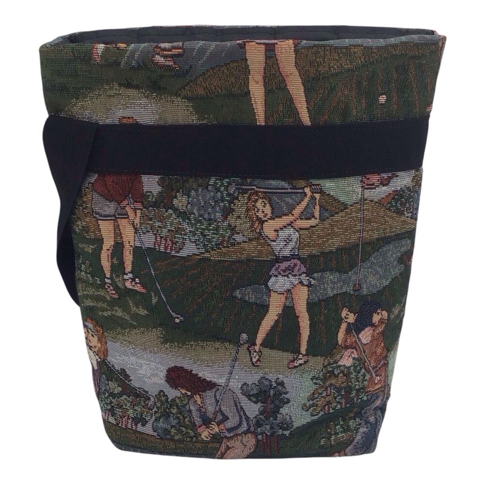 Cool Tote Ladies Golf Insulated Food Beverage Wine Bag Tapestry Style